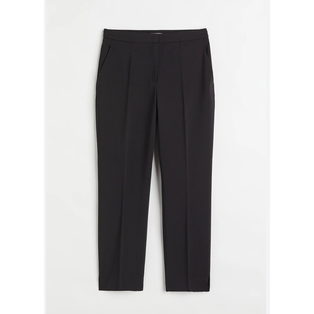 Zara Womens Black High Waisted Pleated Straight Leg Dress Pants Size Medium